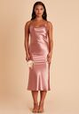 Birdy Grey Lisa Midi Dress in Satin Desert Rose Bridesmaid Dress - thumbnail - 2