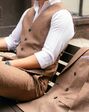 Suit Shop Men's Brown Tweed Suit Tuxedo - thumbnail - 4