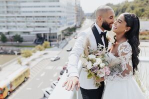 Bride and Groom in White
