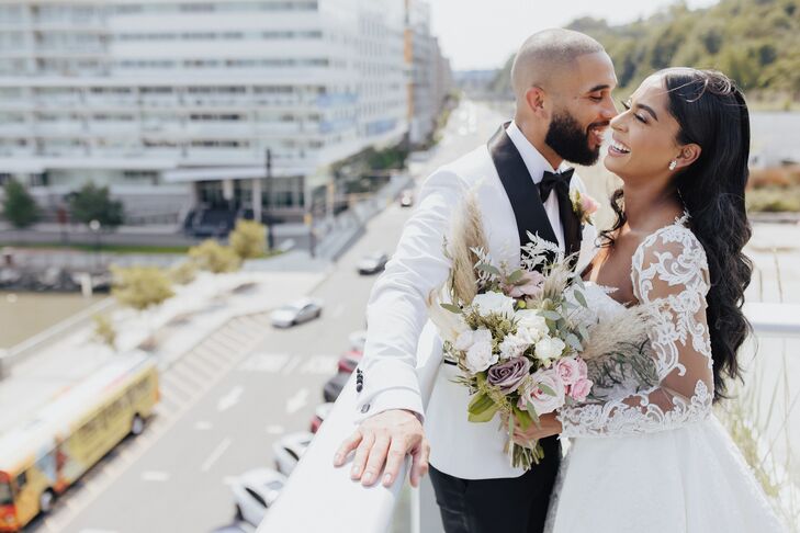 Bride and Groom in White