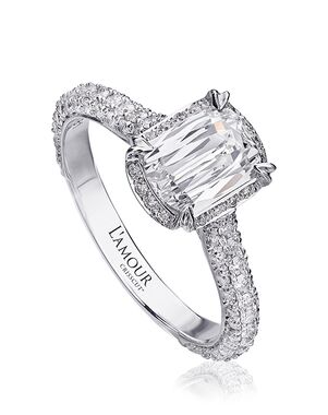 Christopher Designs Classic Emerald, Oval Cut Engagement Ring