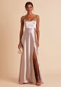 Birdy Grey Jay Satin Dress in Taupe V-Neck Bridesmaid Dress - thumbnail - 1
