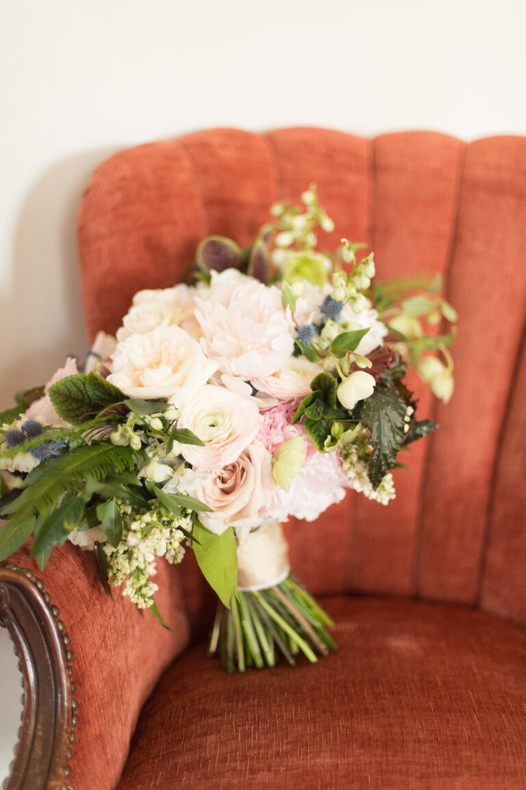 Peony and rose bridal bouquet