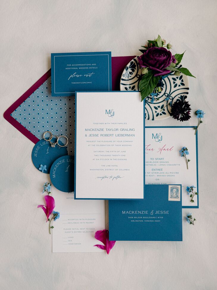 Blue Wedding Invitation Suite