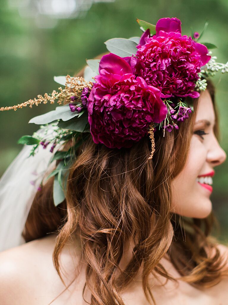 40 Ways To Wear Wedding Flower Crowns & Hair Accessories