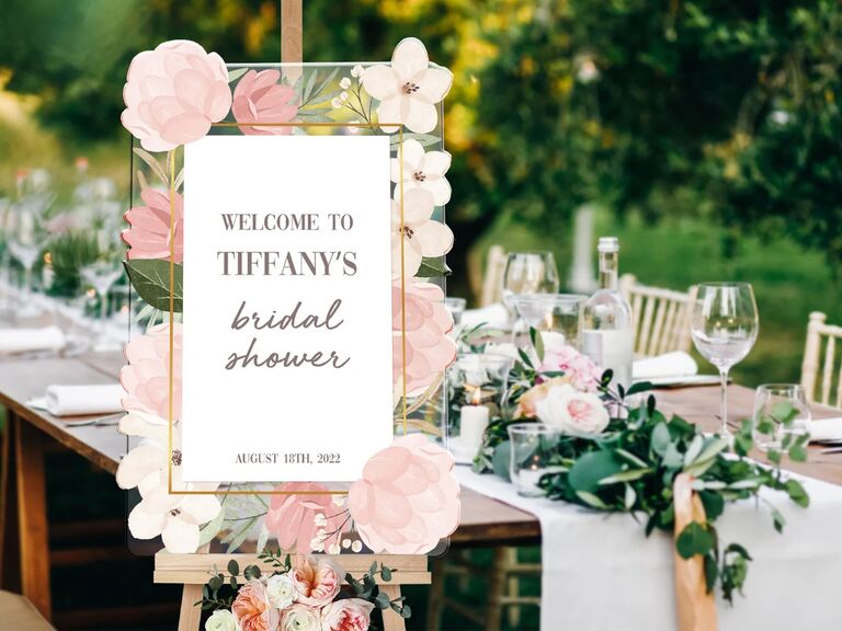 A fun personalized bridal shower sign.