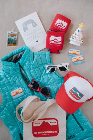 Ski-Themed Welcome Bags for Winter Wedding
