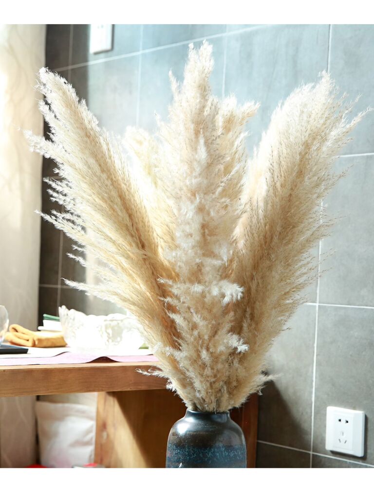 beach themed bridal shower pampas grass