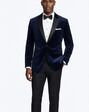 BLACKTIE LIAM Navy Velvet Wedding Tuxedo Blue Tuxedo - thumbnail - 4