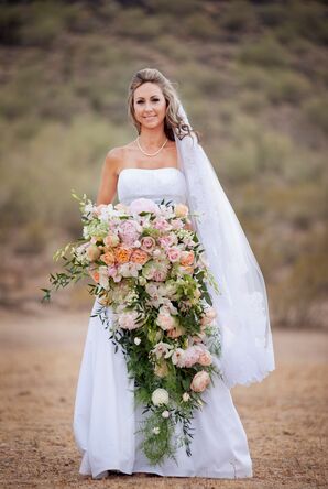 Massive, Floor-Dragging Cascading Bridal Bouquet