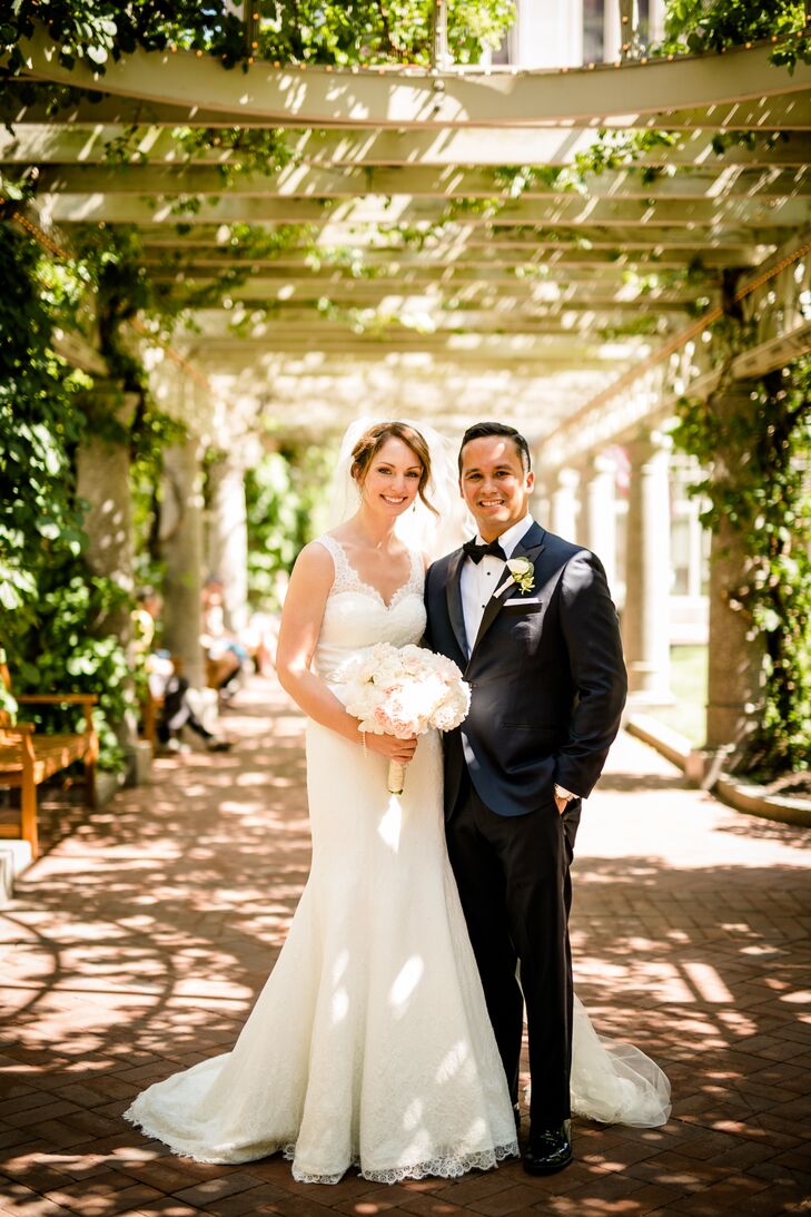 Rebecca Goldberg (28 and a product manager) and Jonathan Arias (31 and a product manager) planned an elegant spring affair at the Langham Hotel in Bos