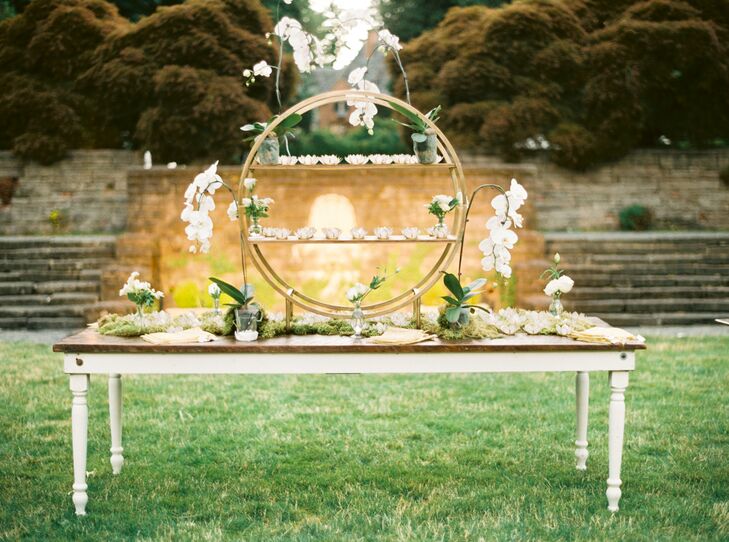 Moss, Orchid and Lotus Votive Candle Welcome Display