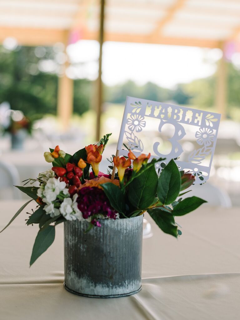 papel picado wedding table numbers