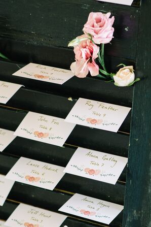Pink Floral Escort Cards