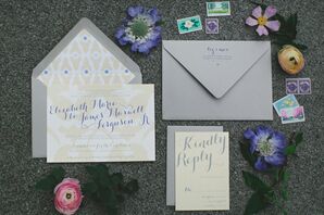 Purple and Gray Invitation Suite
