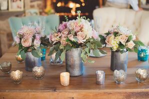 Pink, Peach and Purple Flower Arrangements