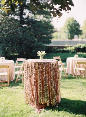 Gold Sequin Cocktail Table Linens