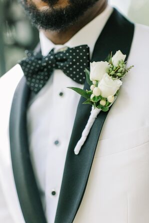 Elegant Boutonniere for Wedding at The Lace House in Columbia, South Carolina