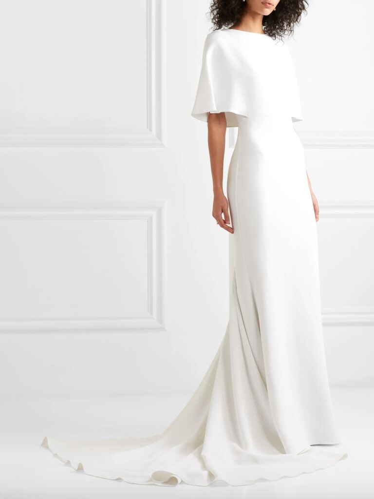 Cushnie cape-effect crepe gown