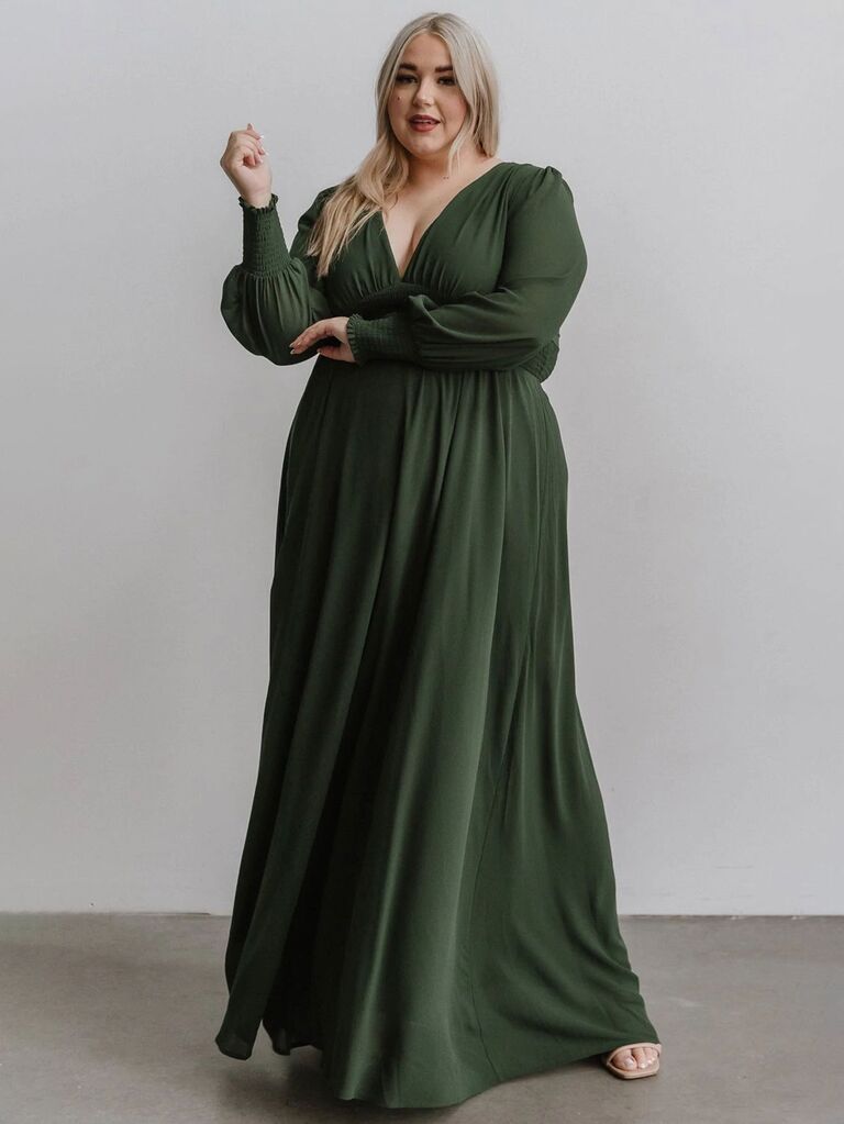 Baltic Born bump-friendly vibrant green maxi dress for wedding guests