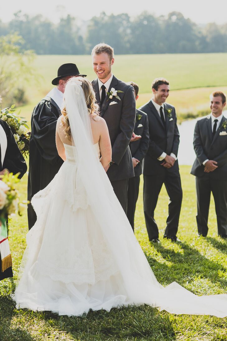 Adorable Bride and Groom Exchanging Vows