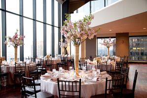 Tall Cherry Blossom and Tulip Centerpieces