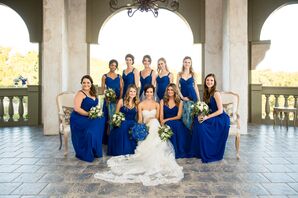 Floor-Length Cobalt Blue Bridesmaid Dresses