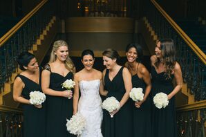 Long Mismatched Black Bridesmaid Dresses