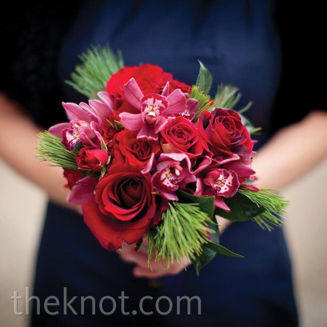 Evergreen Sprig Bridesmaid Bouquet