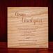 Engraved Wood Wedding Invitation with Calligraphy