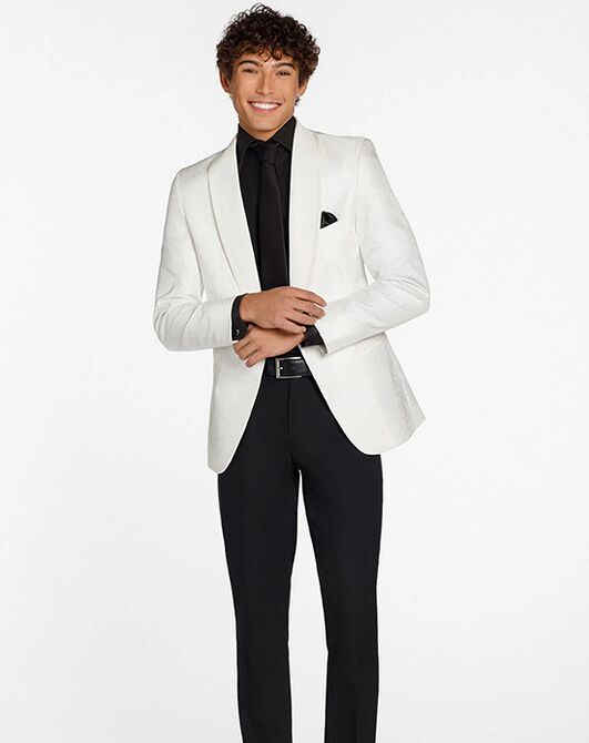 BLACKTIE NIGHT VINE Diamond White Wedding Tuxedo Ivory Tuxedo - 3