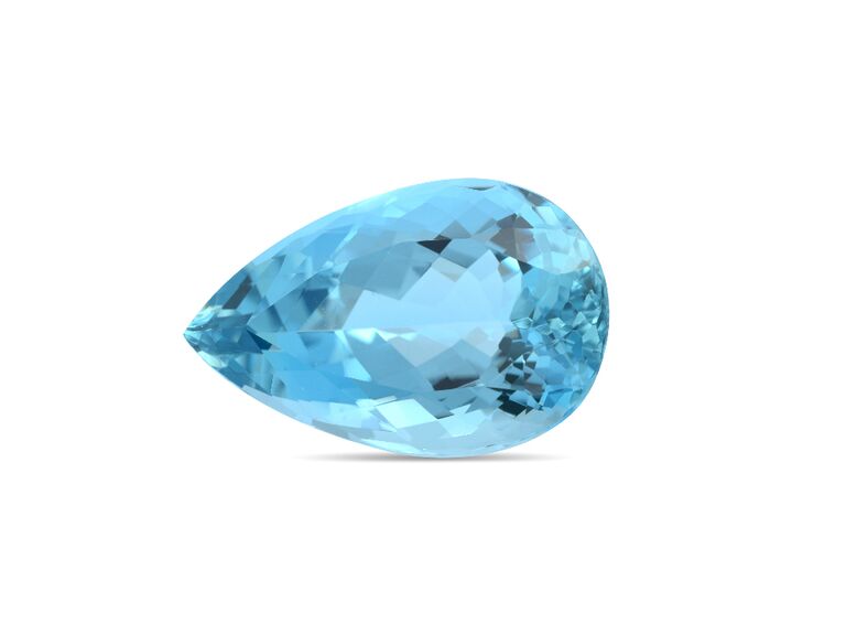 Light blue aquamarine colored gemstone