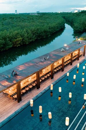 Waterfront Wedding Reception at Nizuc Resort and Spa in Mexico