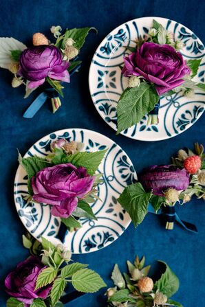 Purple Ranunculus Boutonnieres