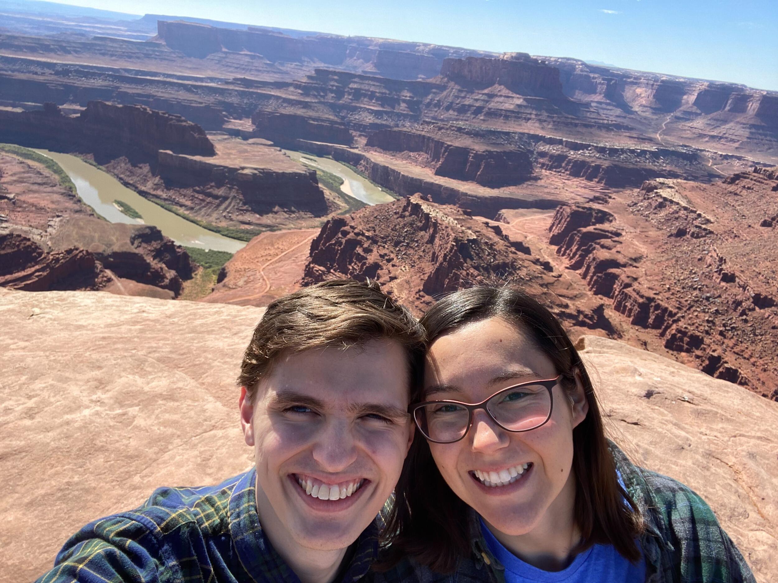 Hiking at Dead Horse State Park after Teddy forgot to make reservations for Arches (yes, it was a 5 hour drive)