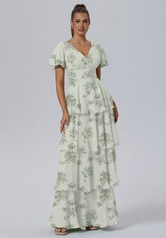 AW Bridal AW Luisa Dress V-Neck and Plunge Bridesmaid Dress