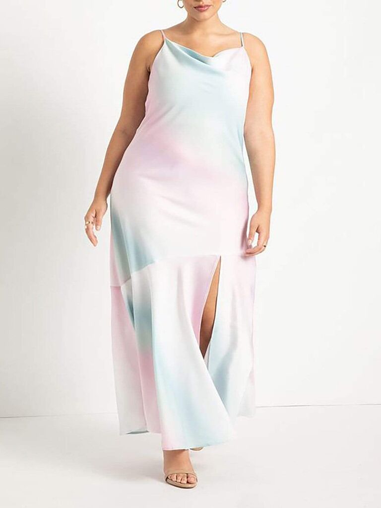 coedition pastel tie dye maxi slip dress for wedding guests