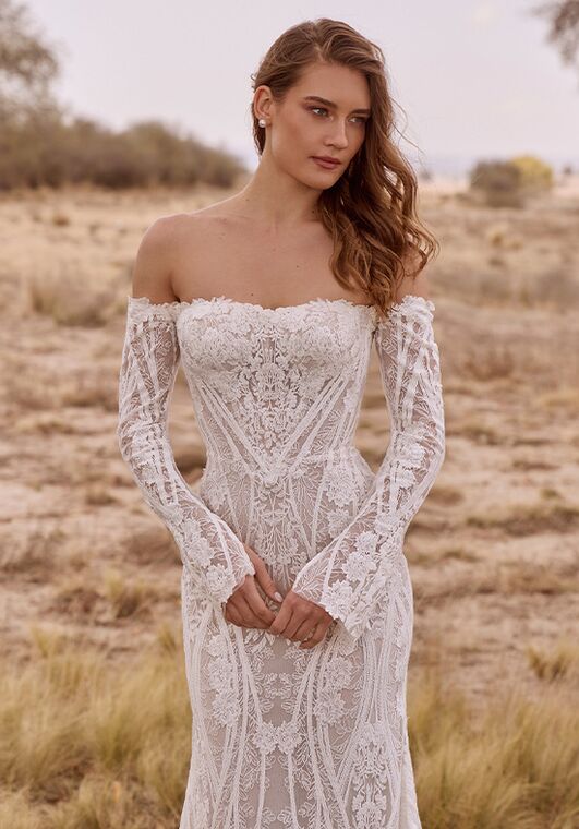 La Perle LP2558 Peregrine Sheath Wedding Dress - 4