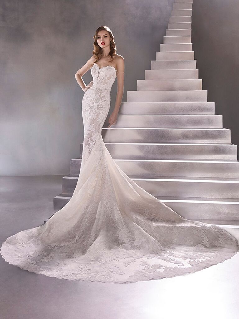 Atelier Provonias wedding dress sweetheart lace mermaid gown