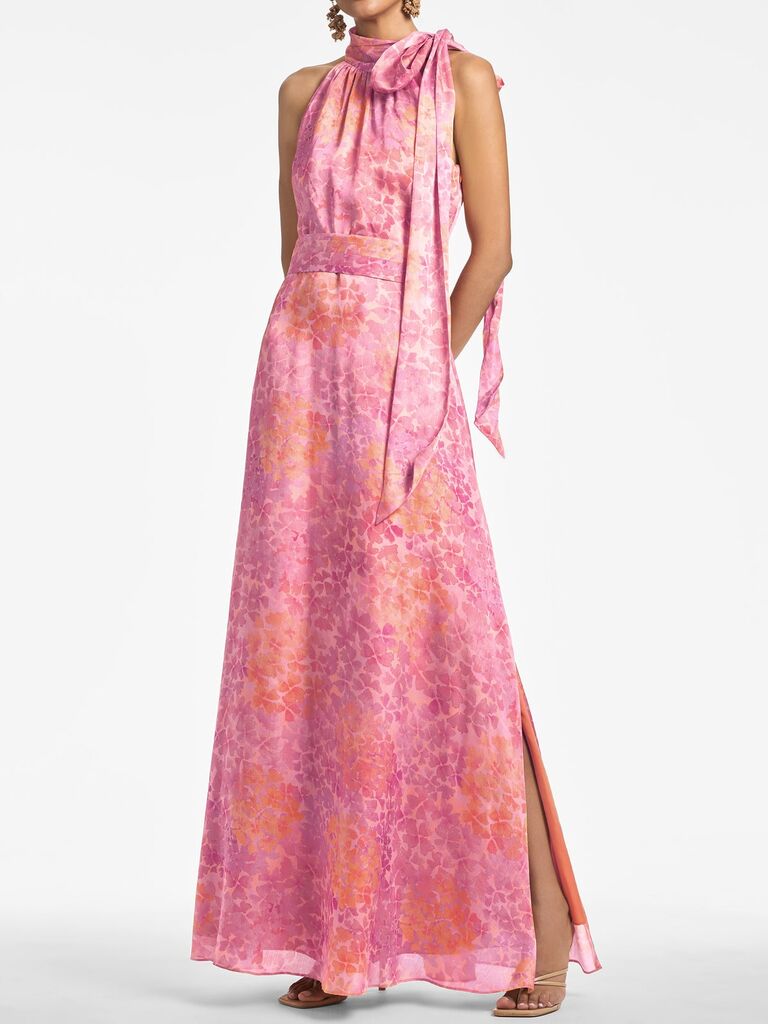 Pastel-colored floral maxi dress with halter neck from Sachin & Babi