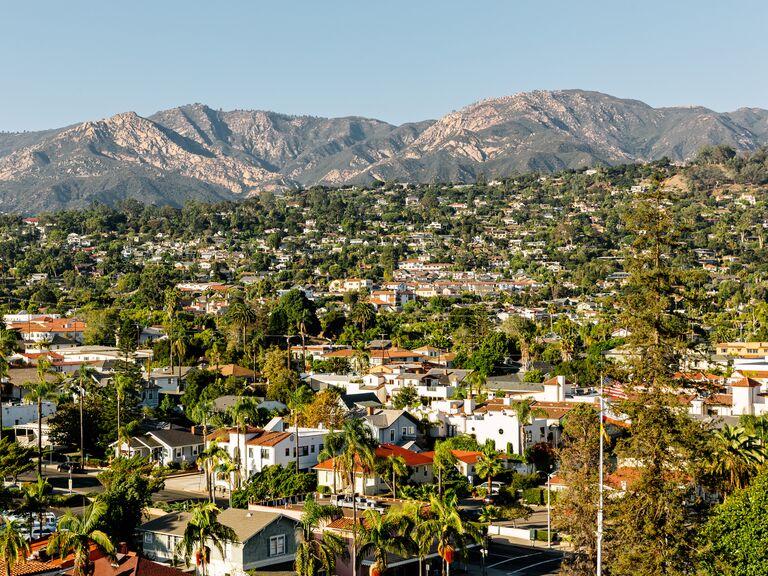 An aerial view of Santa Barbara, California