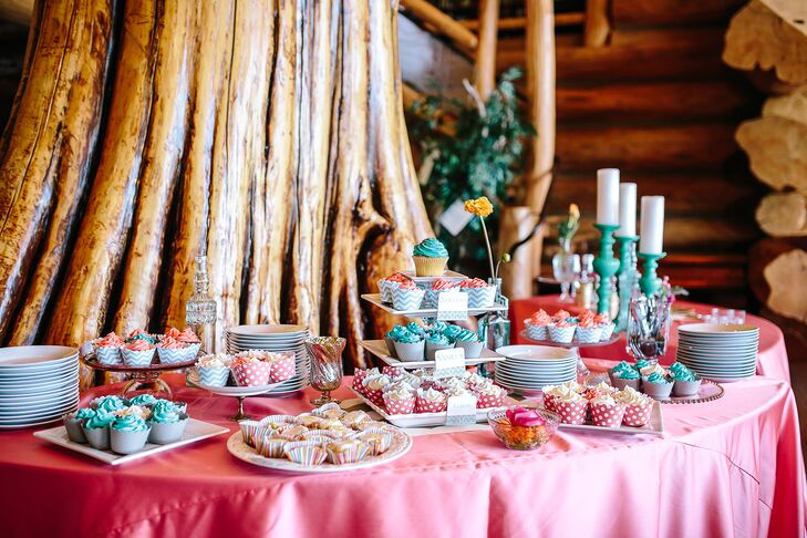 A Whimsical Pink and Turquoise Dessert Table