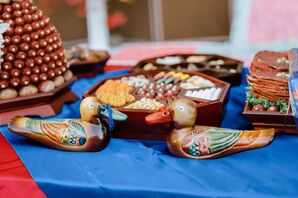 Hand-Crafted Duck Figurines and Foods at Traditionak Paebaek Korean Ceremony Altar