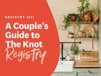 Registry 101: A Couple's Guide to The Knot Registry graphic over image of stylish interior