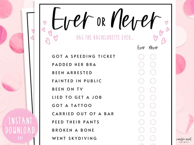 20 Hilarious Crowd Pleasing Printable Bachelorette Party Games