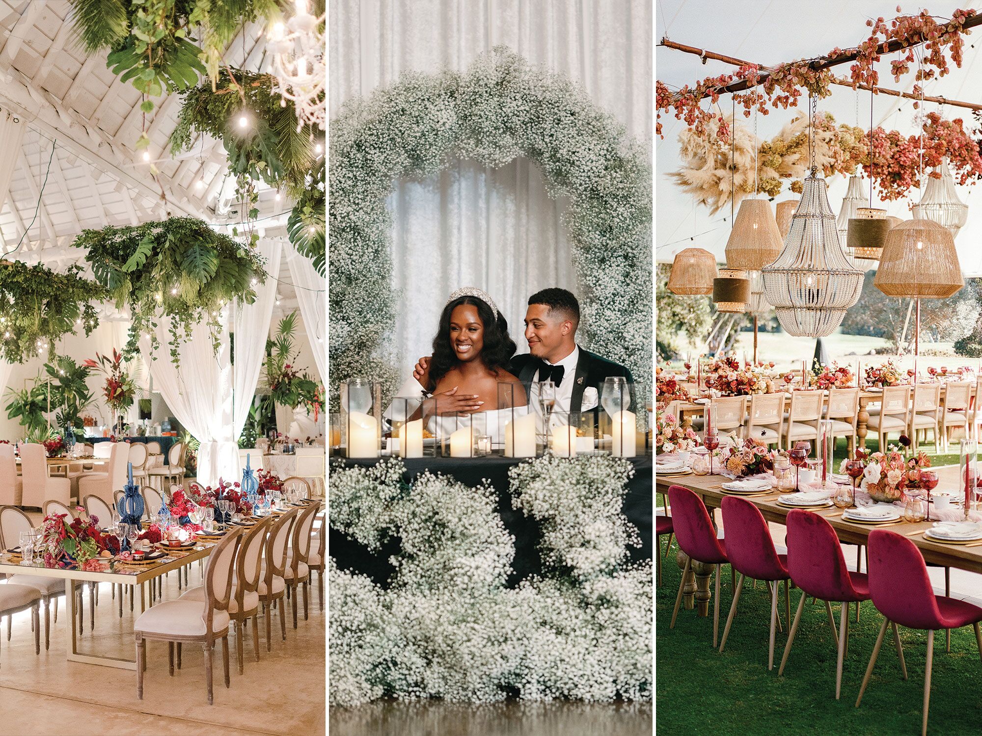 The best wedding themes of 2023 collage. 