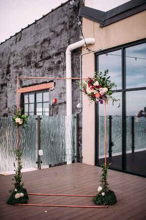 Copper Altar Arch for Ceremony at Bissinger's in St. Louis, Missouri