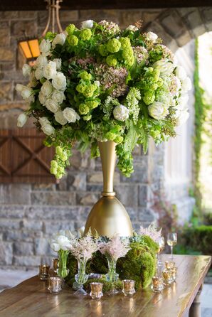Arrangement with Pink and Green Hydrangeas and White Roses
