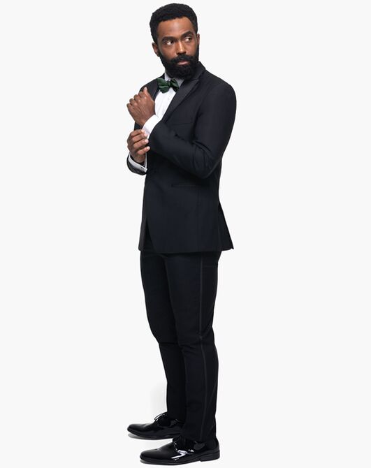 Generation Tux Black Peak Lapel Tuxedo Black Tuxedo - 3