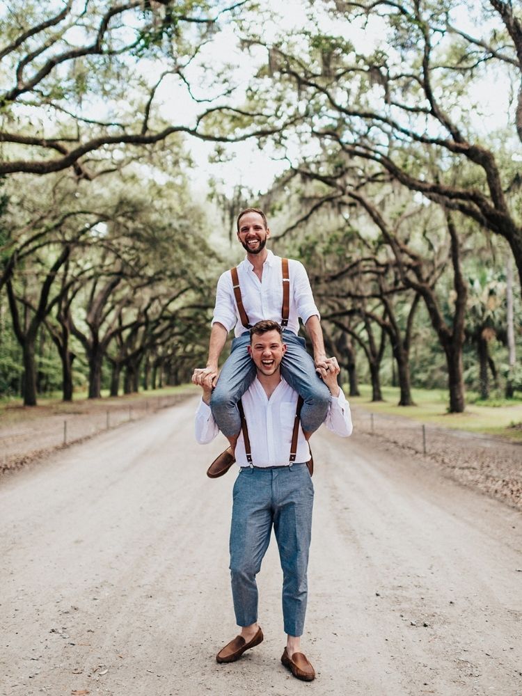 spring engagement photo in tree grove
